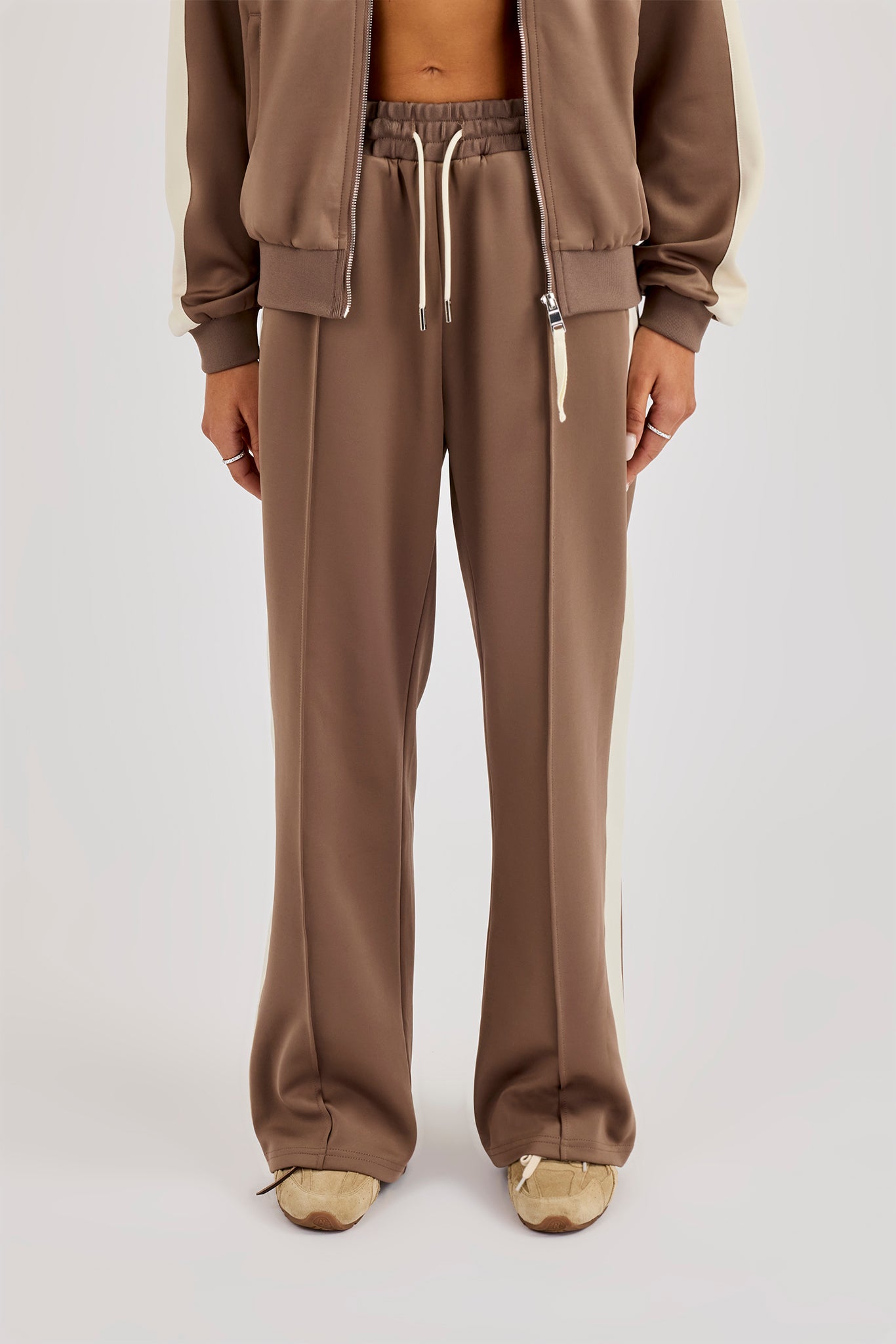Single Taping Drawcord Track Pant - Taupe